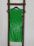 Alice & Olivia Sleeveless Green Sequin Dress - Size XS