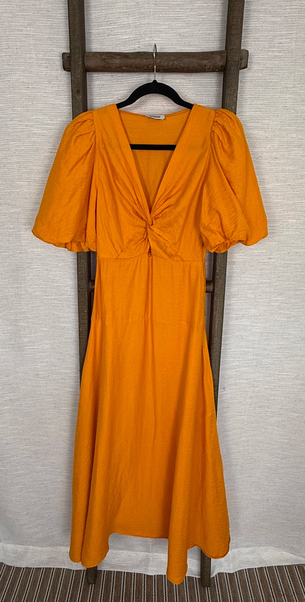 Sandro Orange Long Dress - Size XS