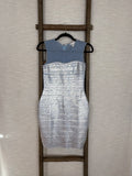 Venus Bandage and Mesh  Silver Blue Short Dress  - Size S