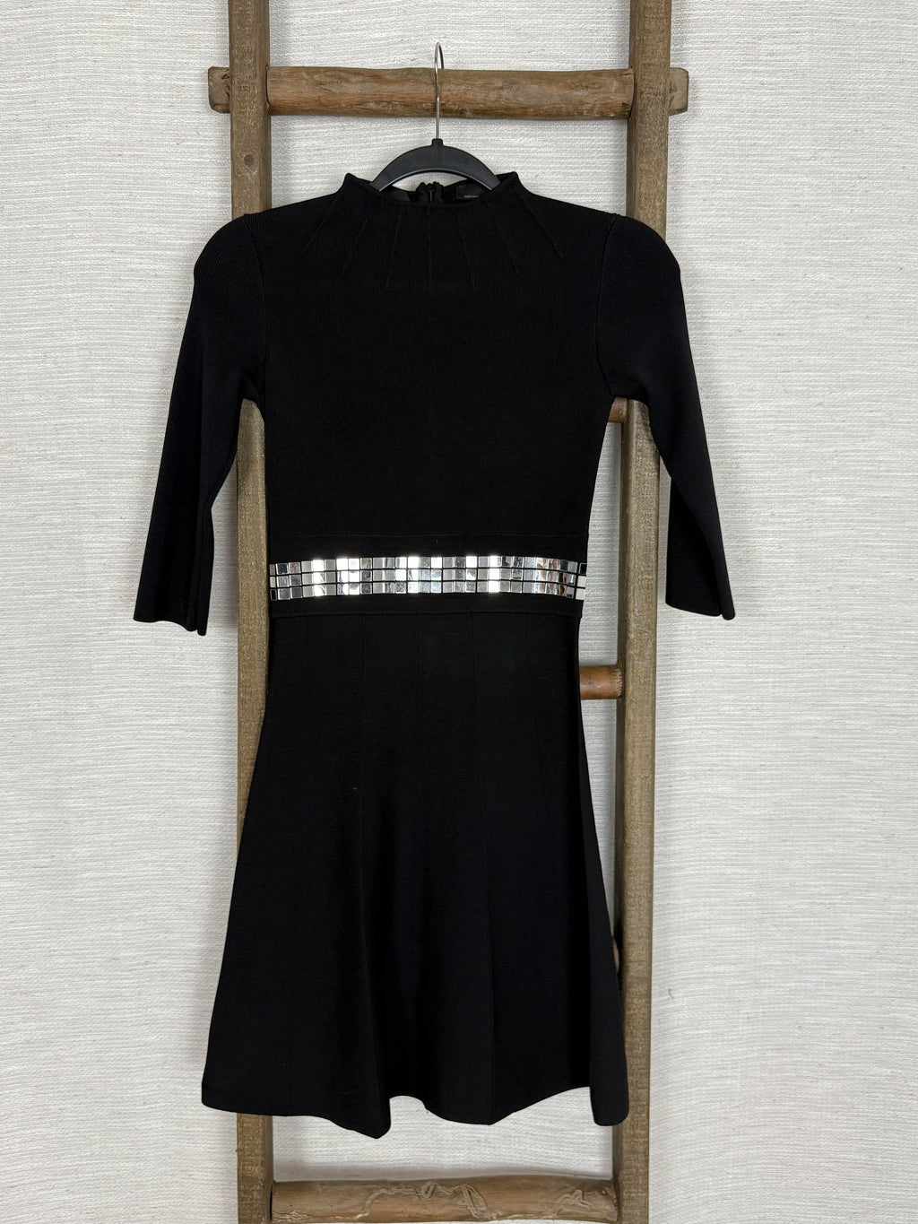 Pinko Knit Mini Dress with Mirror Embellished - Size XS