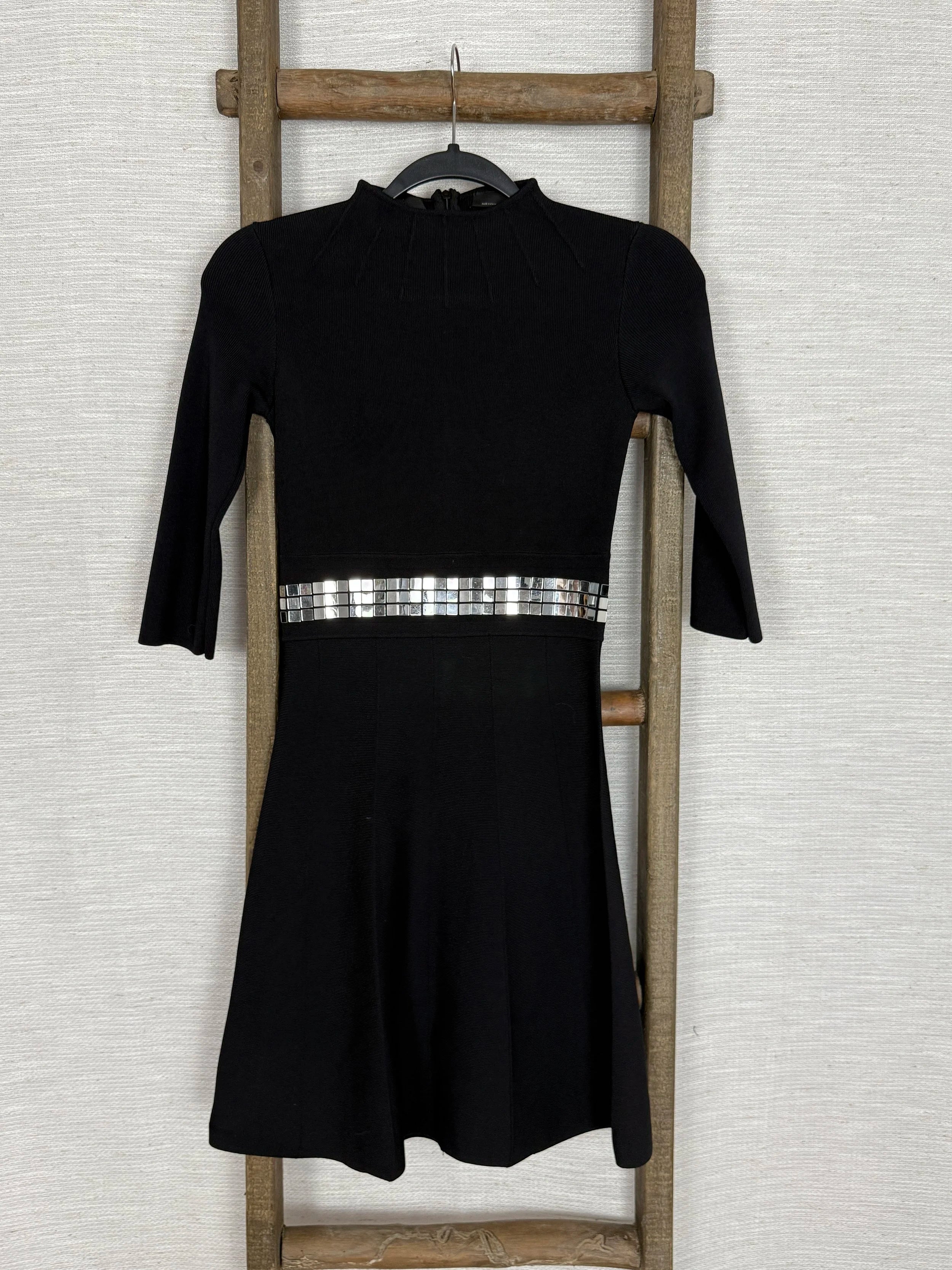 Pinko Knit Mini Dress with Mirror Embellished - Size XS