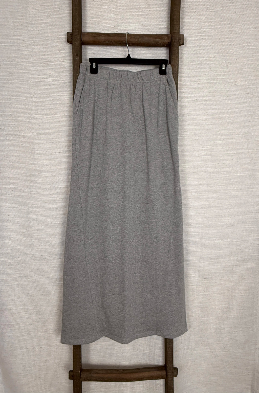 Gray Cotton Long Skirt - Size S