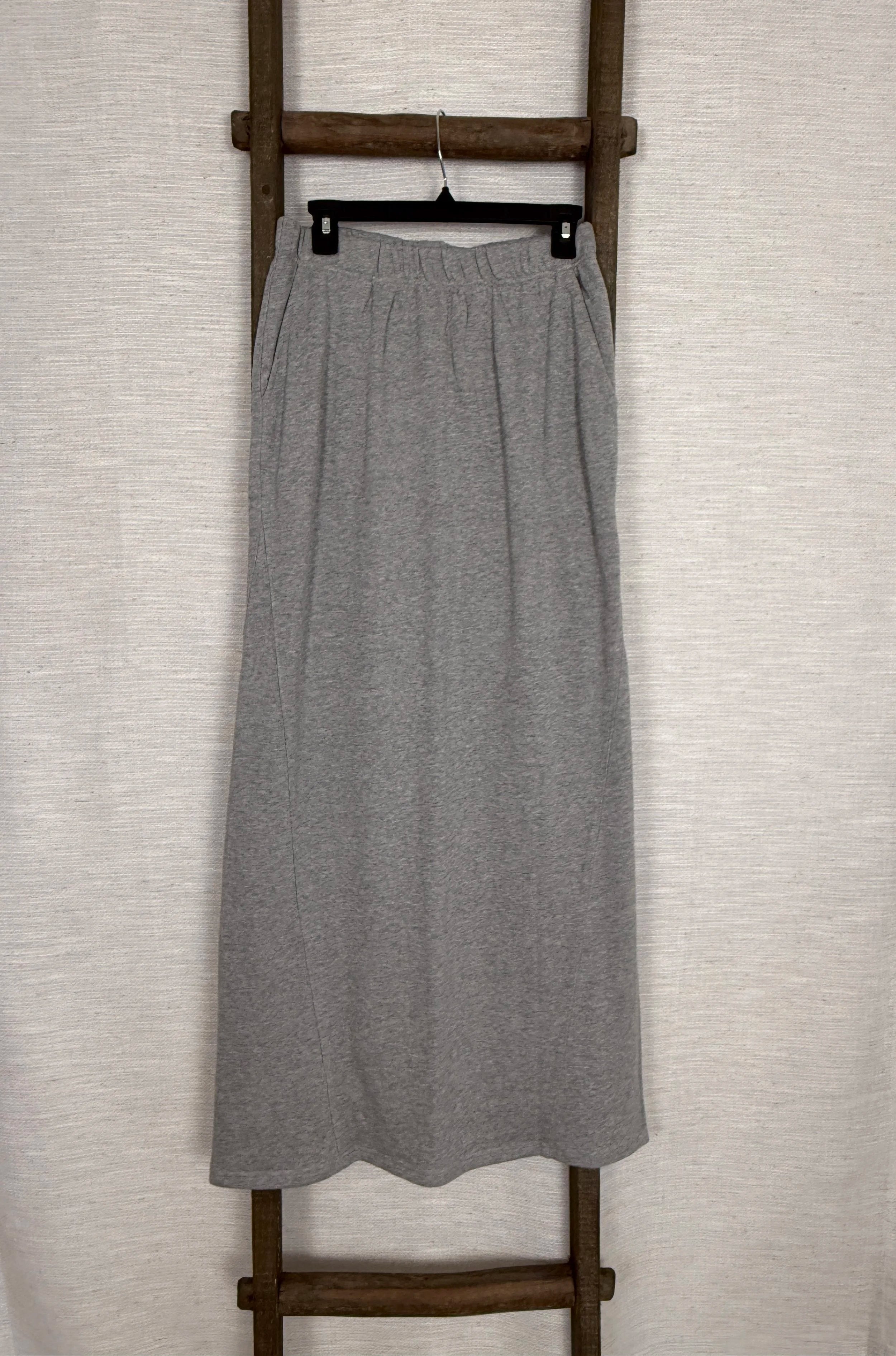 Gray Cotton Long Skirt - Size S