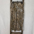 Zara Leopard Print Satin Skirt - Size L