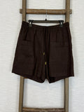 Marisa Ribeiro brown Linen Short - New -  Size L