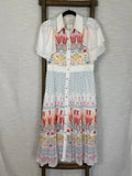 BY Talla White Printed Dress - Size M