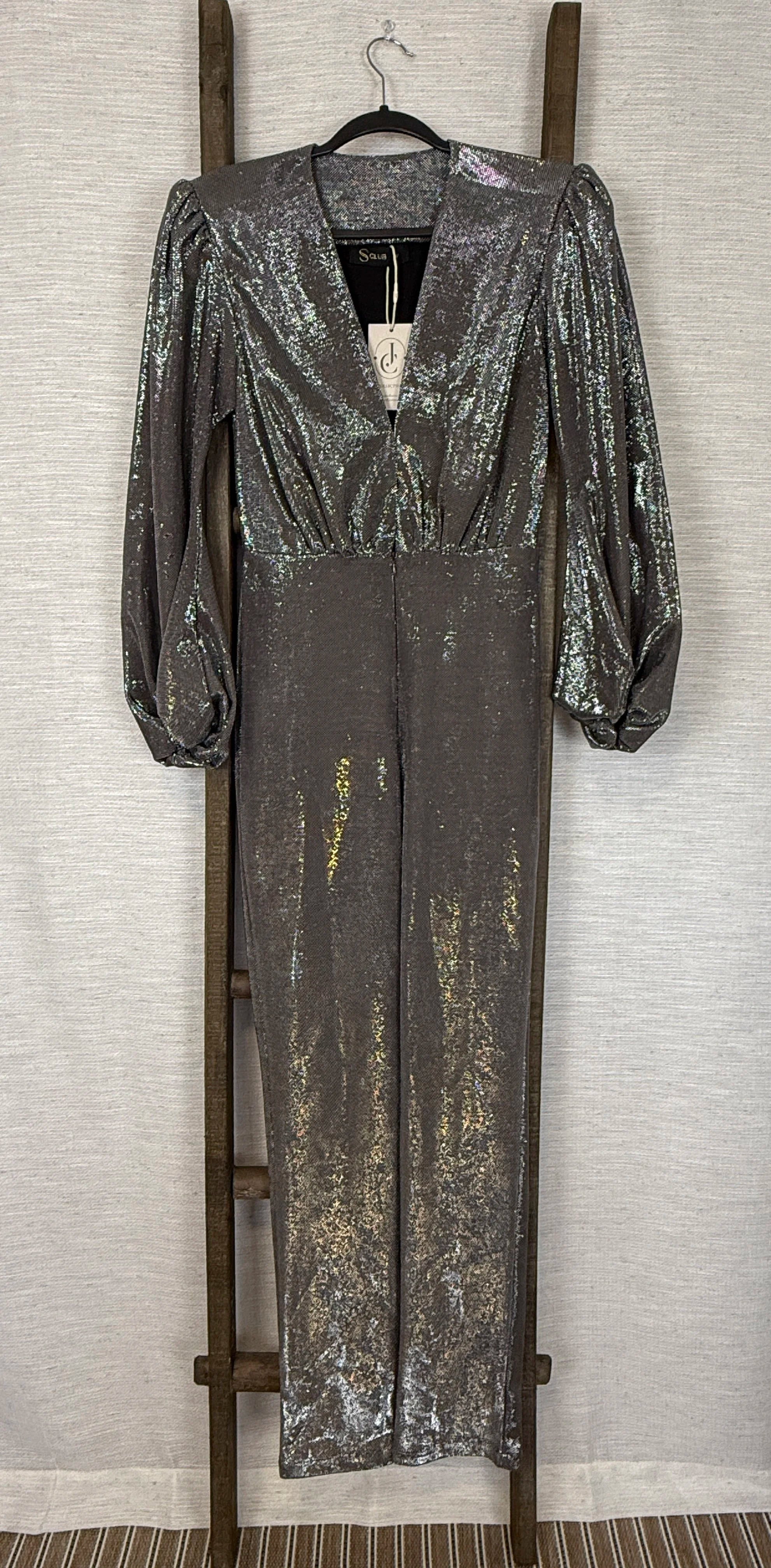 S Club Shimmering Silver Jumpsuit - Size S