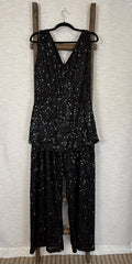 Mixed Sparkly Black Sequin Set - New - Size L