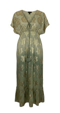 Nammos Green Gold Leaf Resort Dress