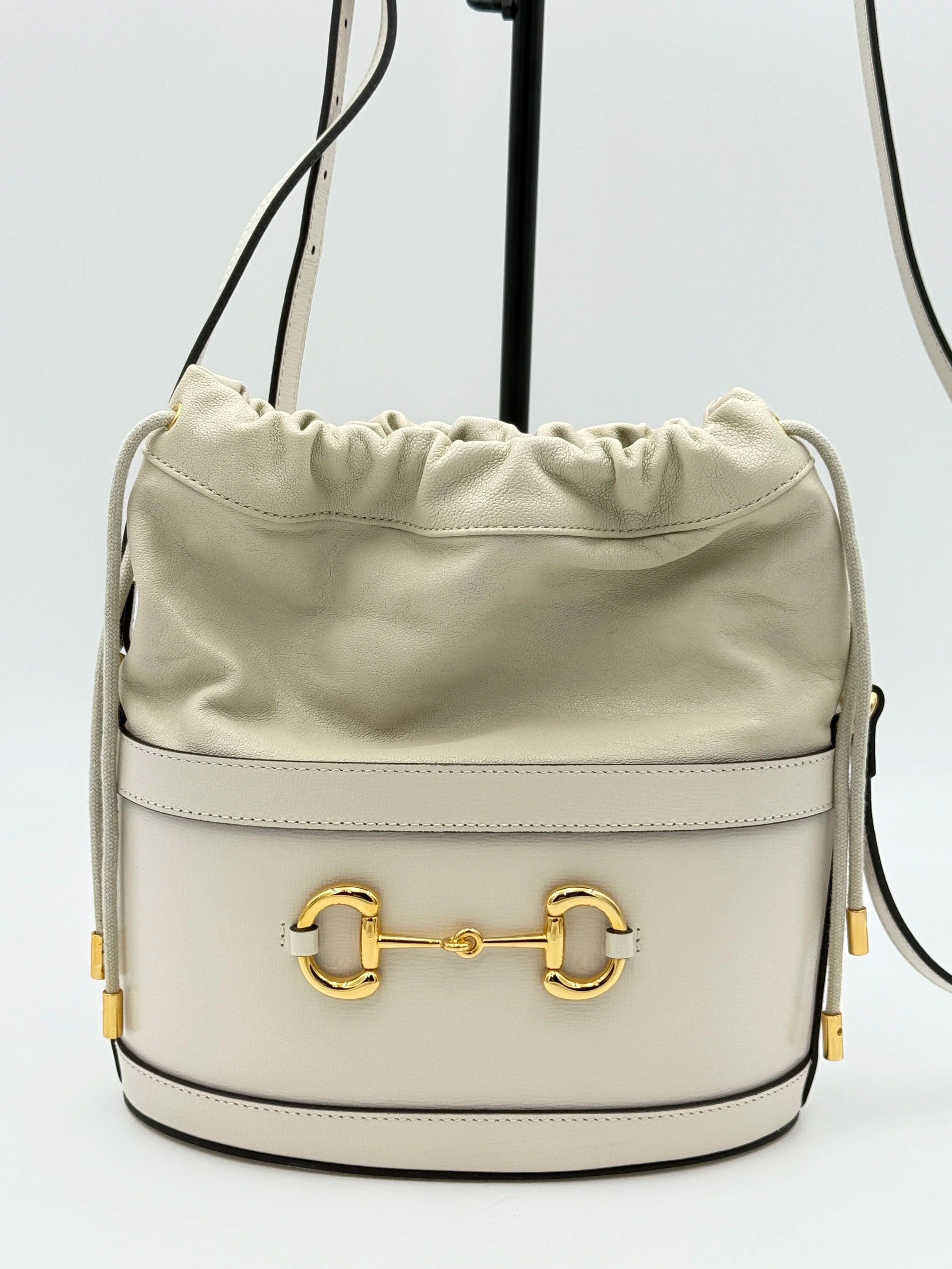 Gucci Horsebit Bucket Bag Off White