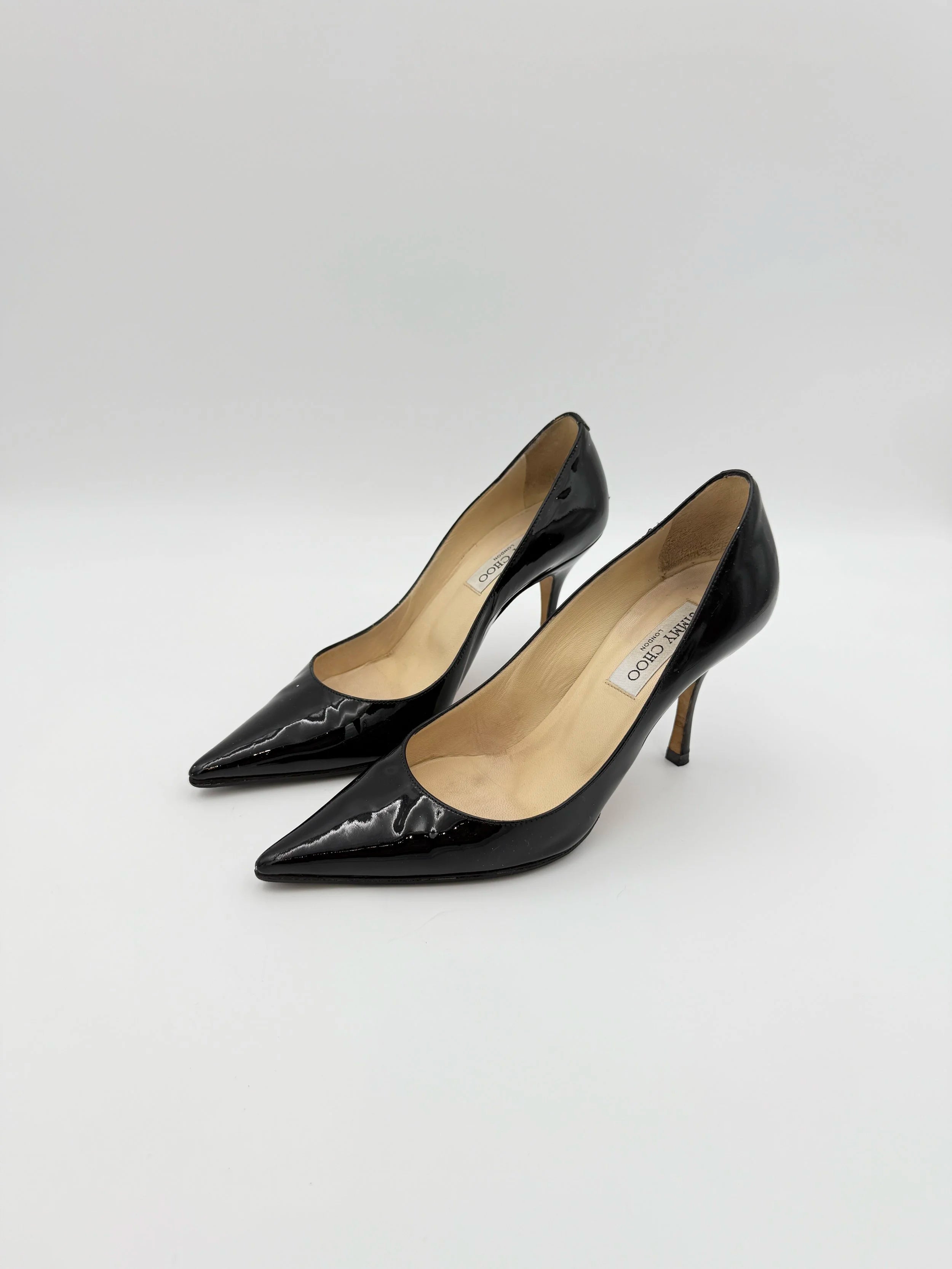 Jimmy Choo Black Patent  Stiletto - Size EU39