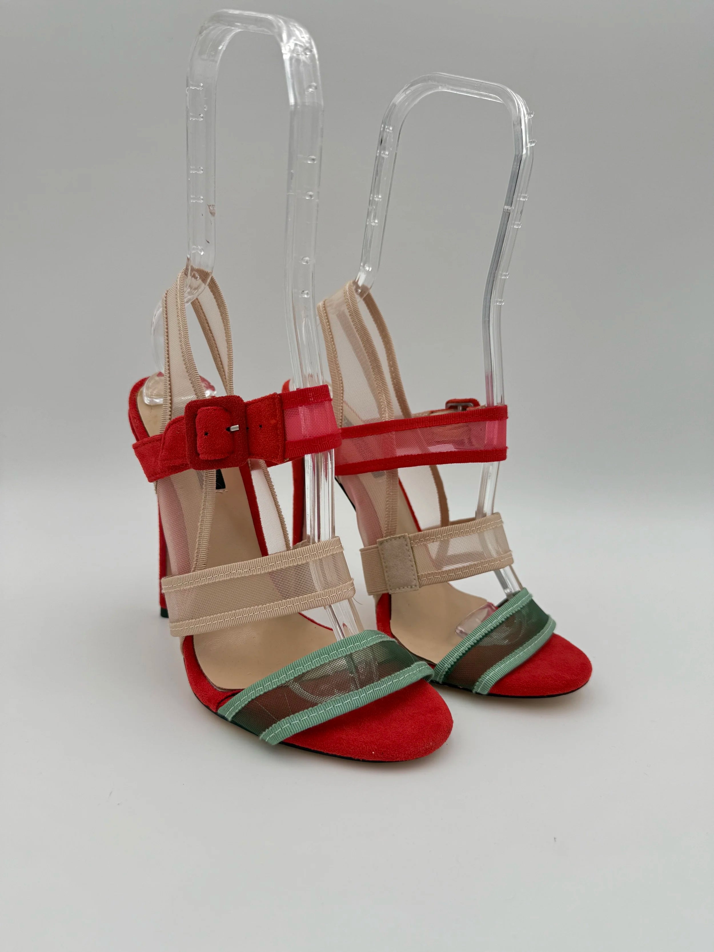 Color Mesh Strap Sandal - New - Size US39