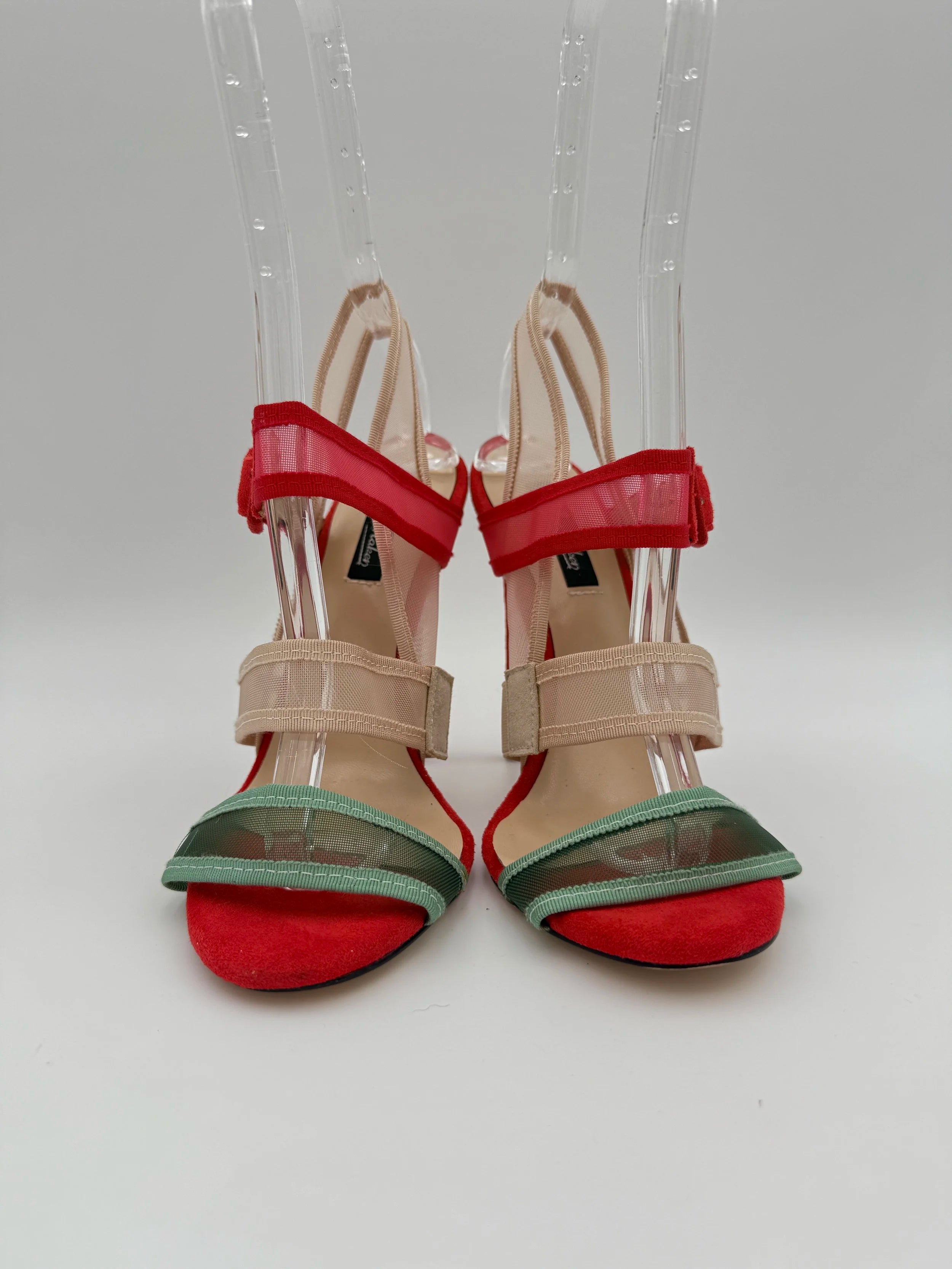 Color Mesh Strap Sandal - New - Size US39