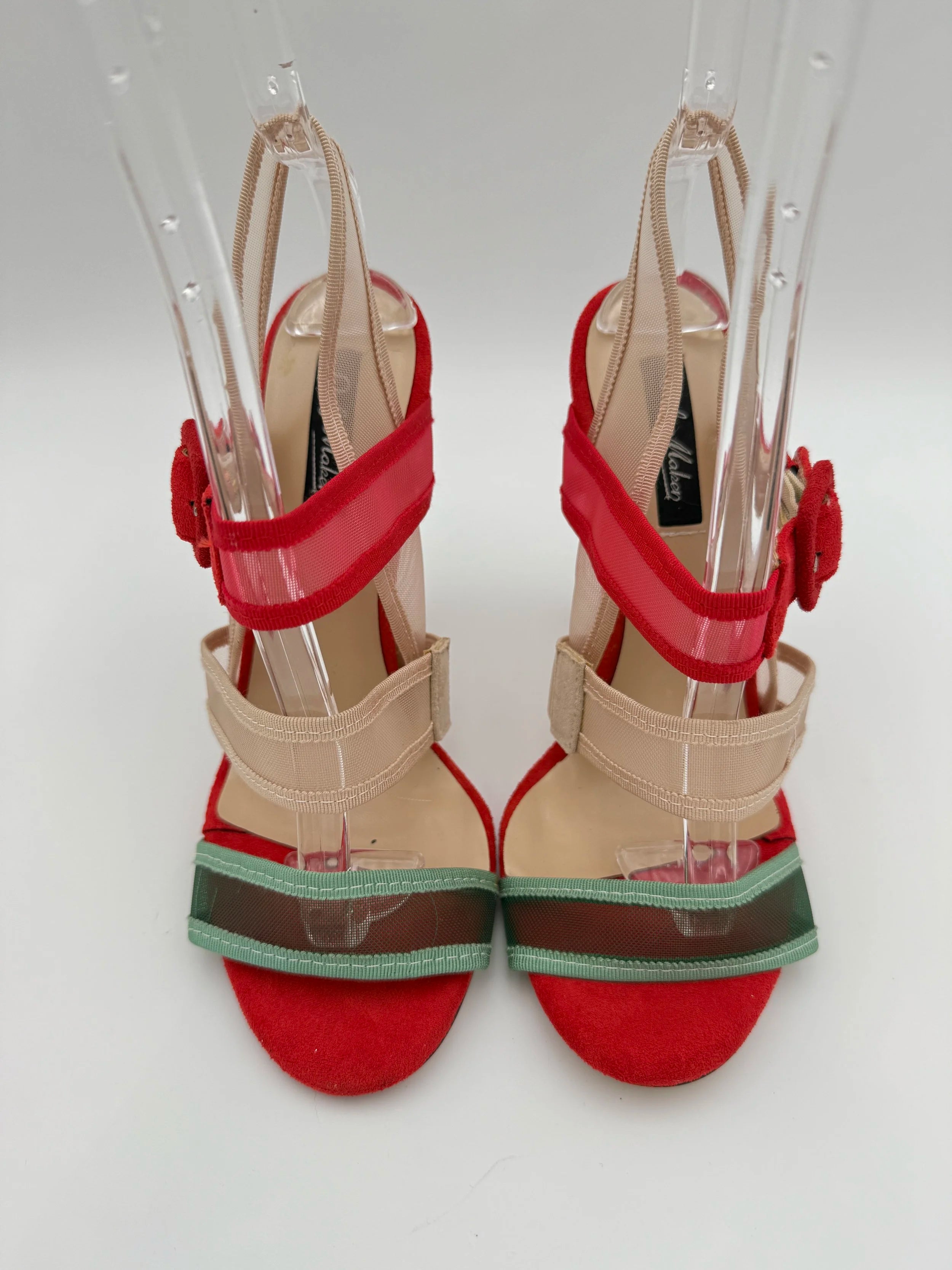 Color Mesh Strap Sandal - New - Size US39