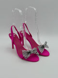 Zara Pink Sandal with Crystal Bow - New - Size EU40