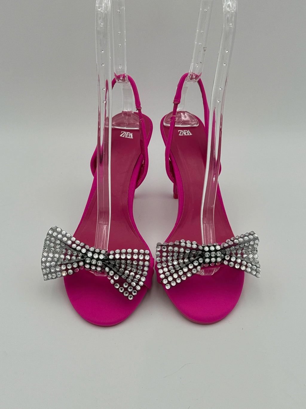 Zara Pink Sandal with Crystal Bow - New - Size EU40