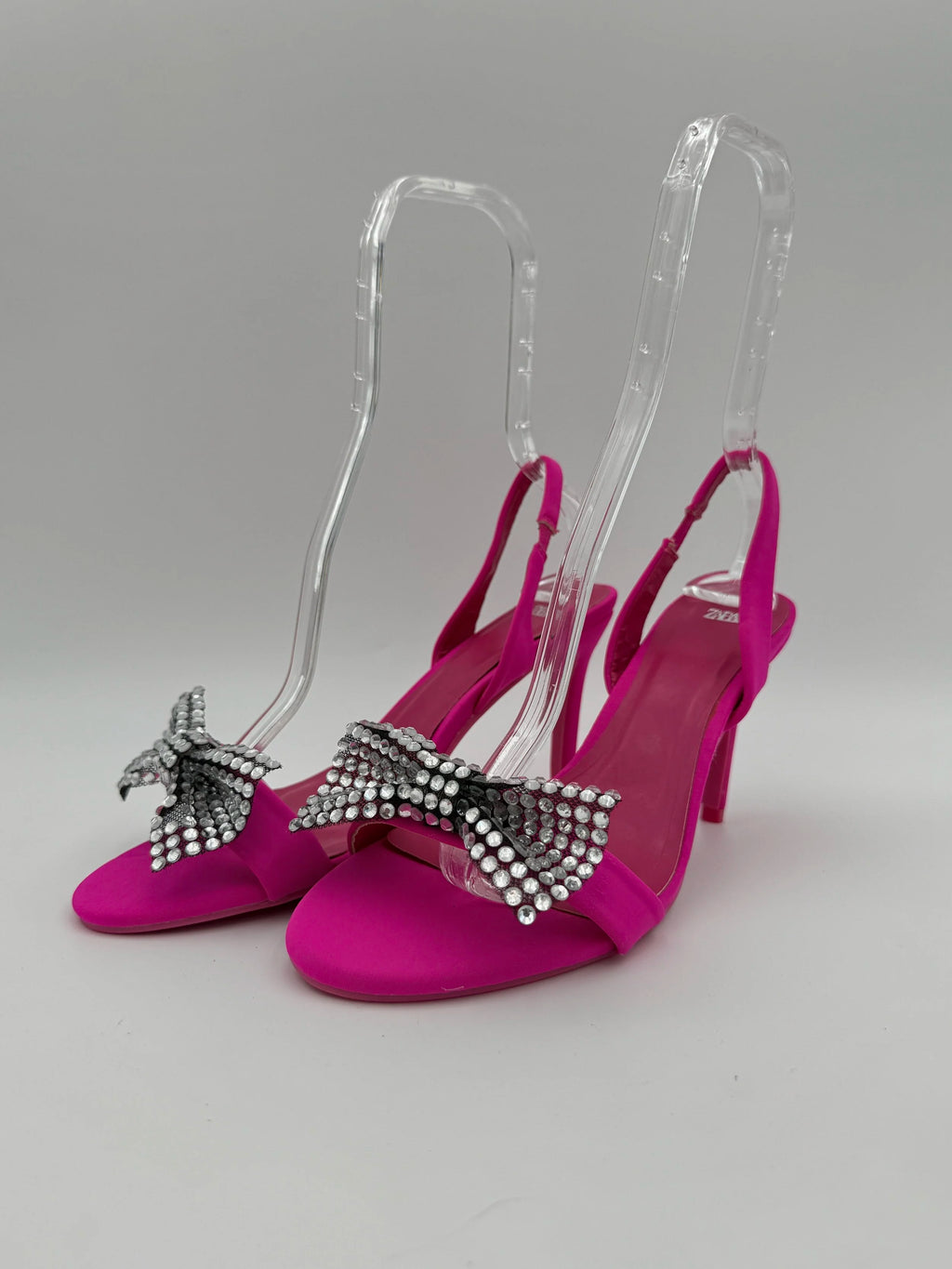 Zara Pink Sandal with Crystal Bow - New - Size EU40
