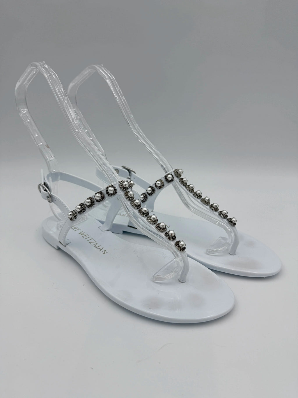 Stuart Weitzman White Jelly Flats - Size US6