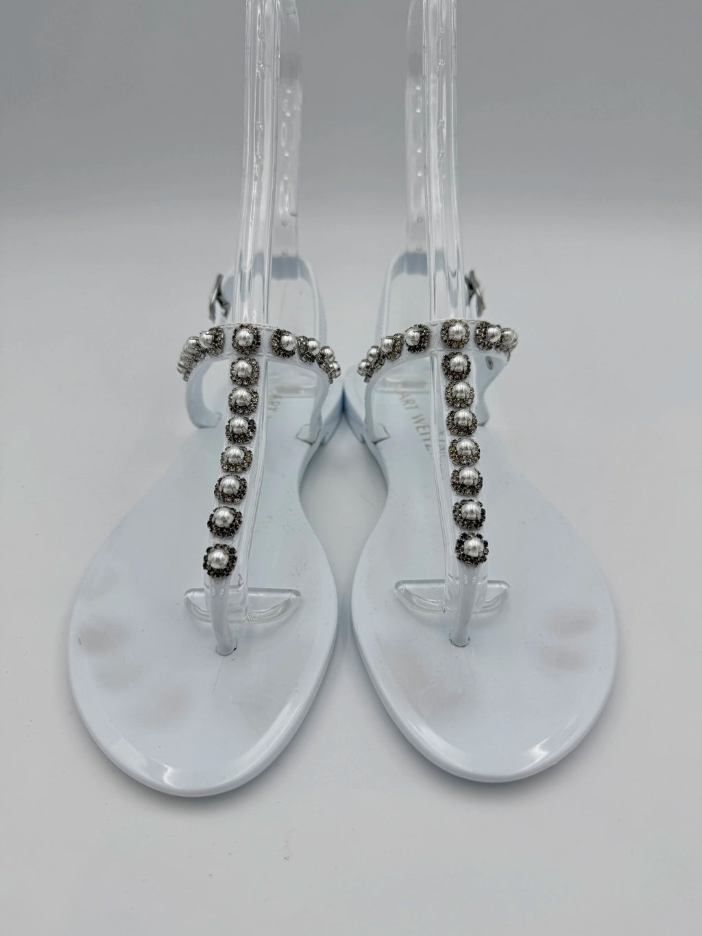 Stuart Weitzman White Jelly Flats - Size US6
