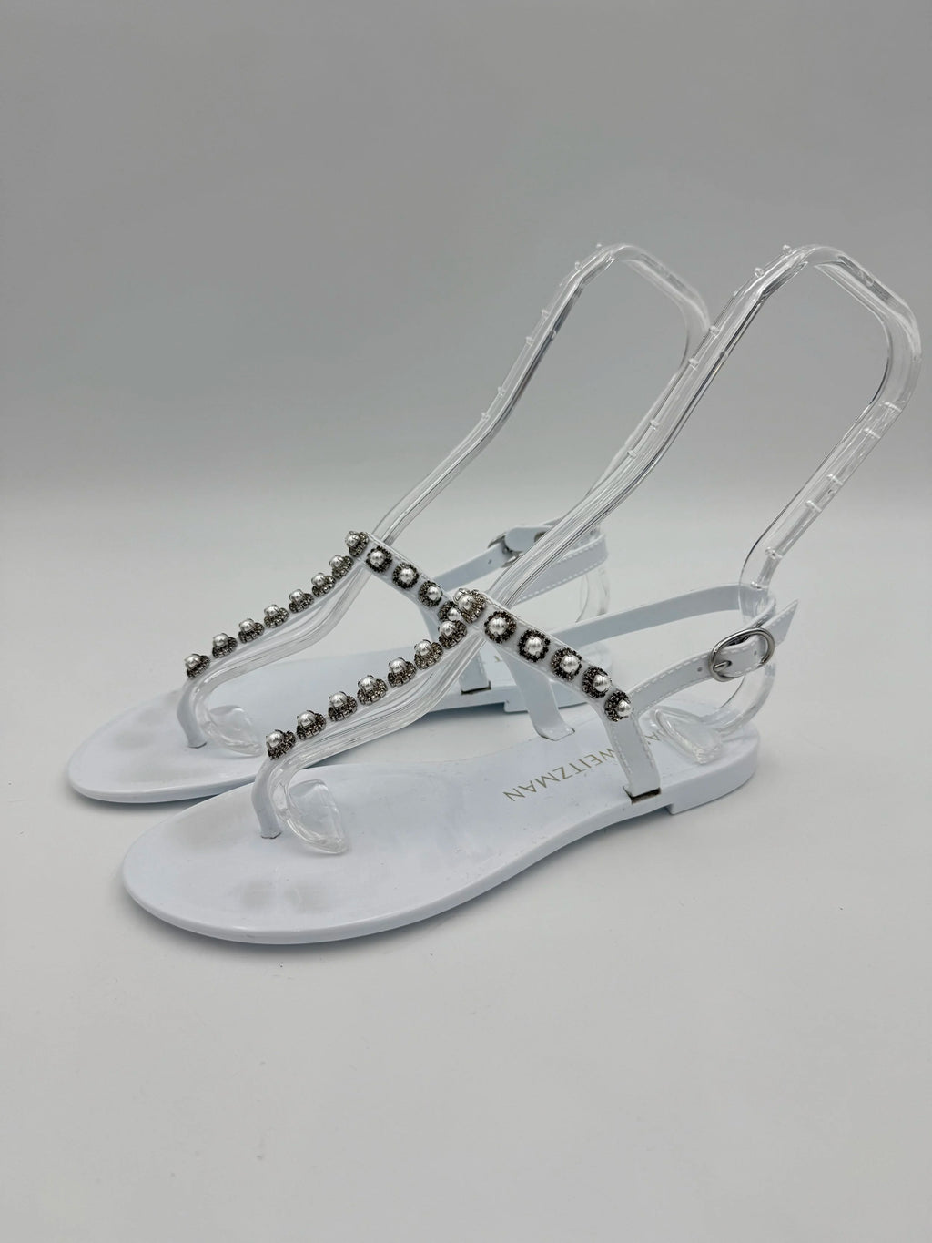Stuart Weitzman White Jelly Flats - Size US6
