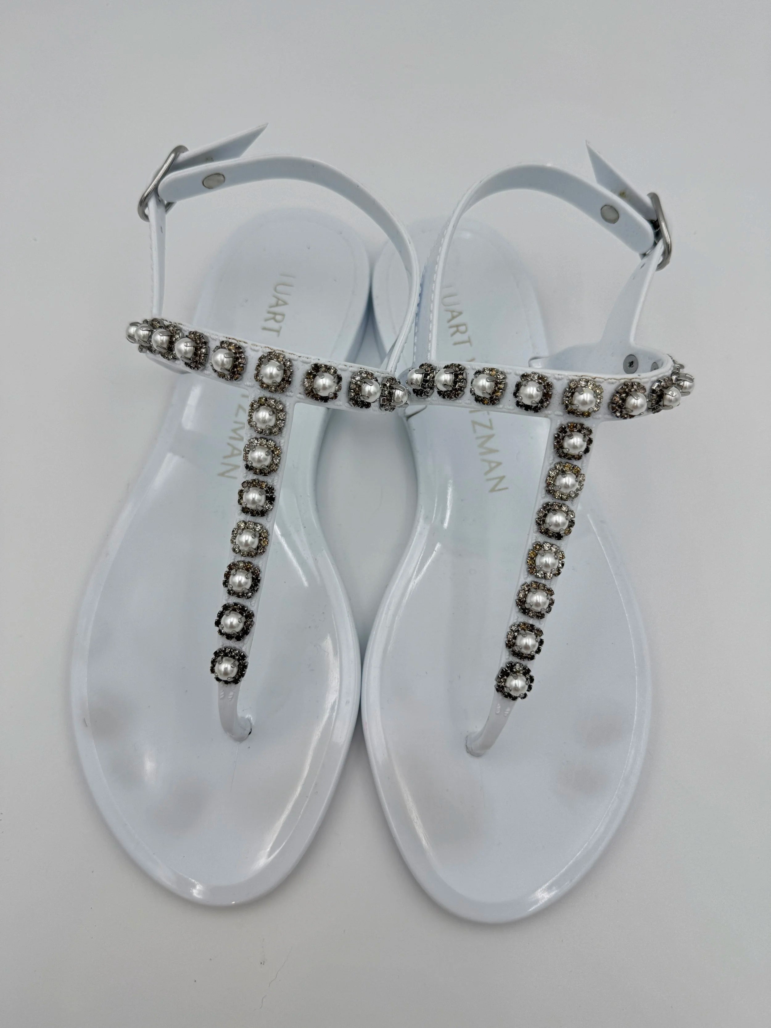 Stuart Weitzman White Jelly Flats - Size US6