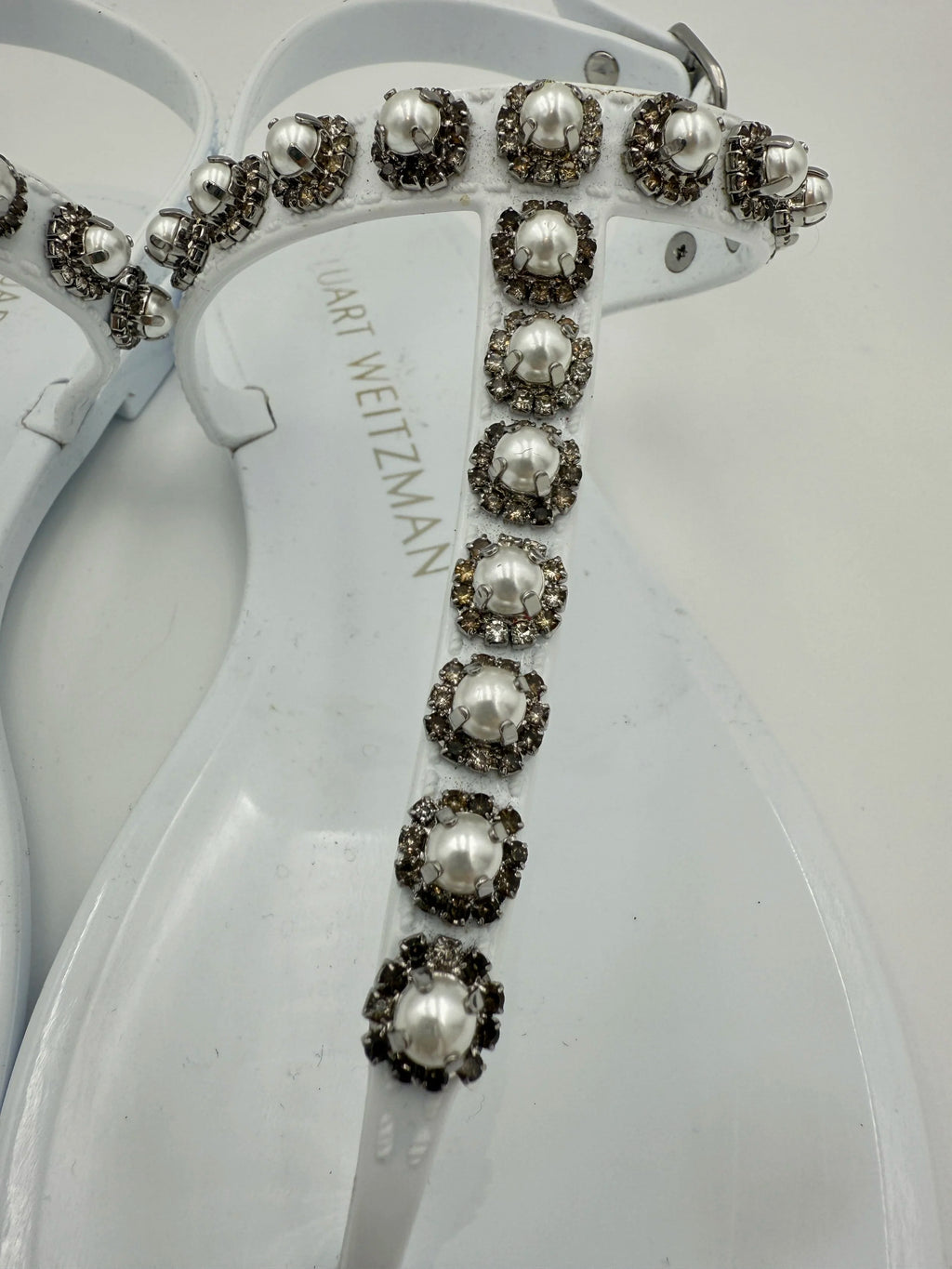 Stuart Weitzman White Jelly Flats - Size US6