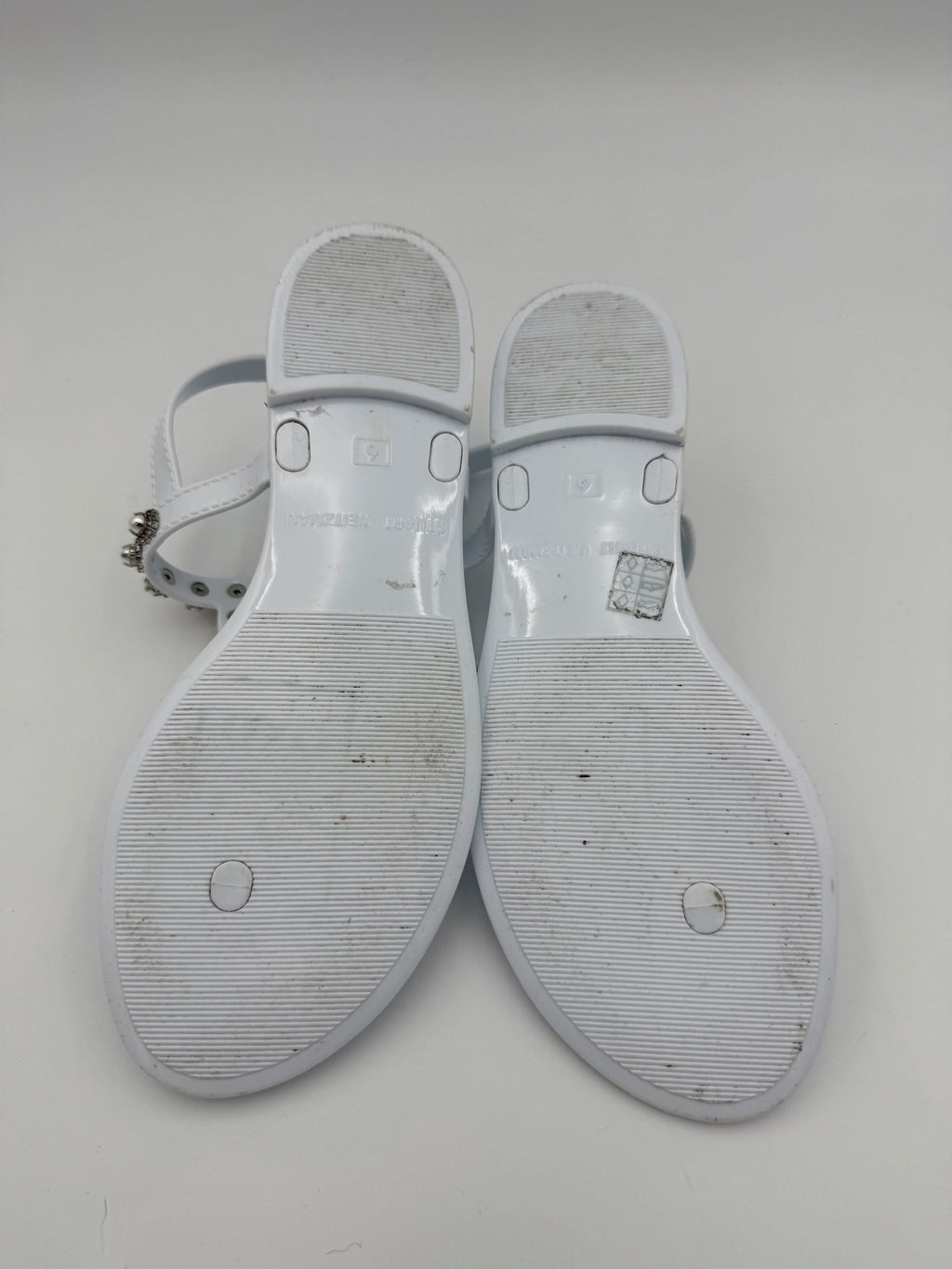 Stuart Weitzman White Jelly Flats - Size US6