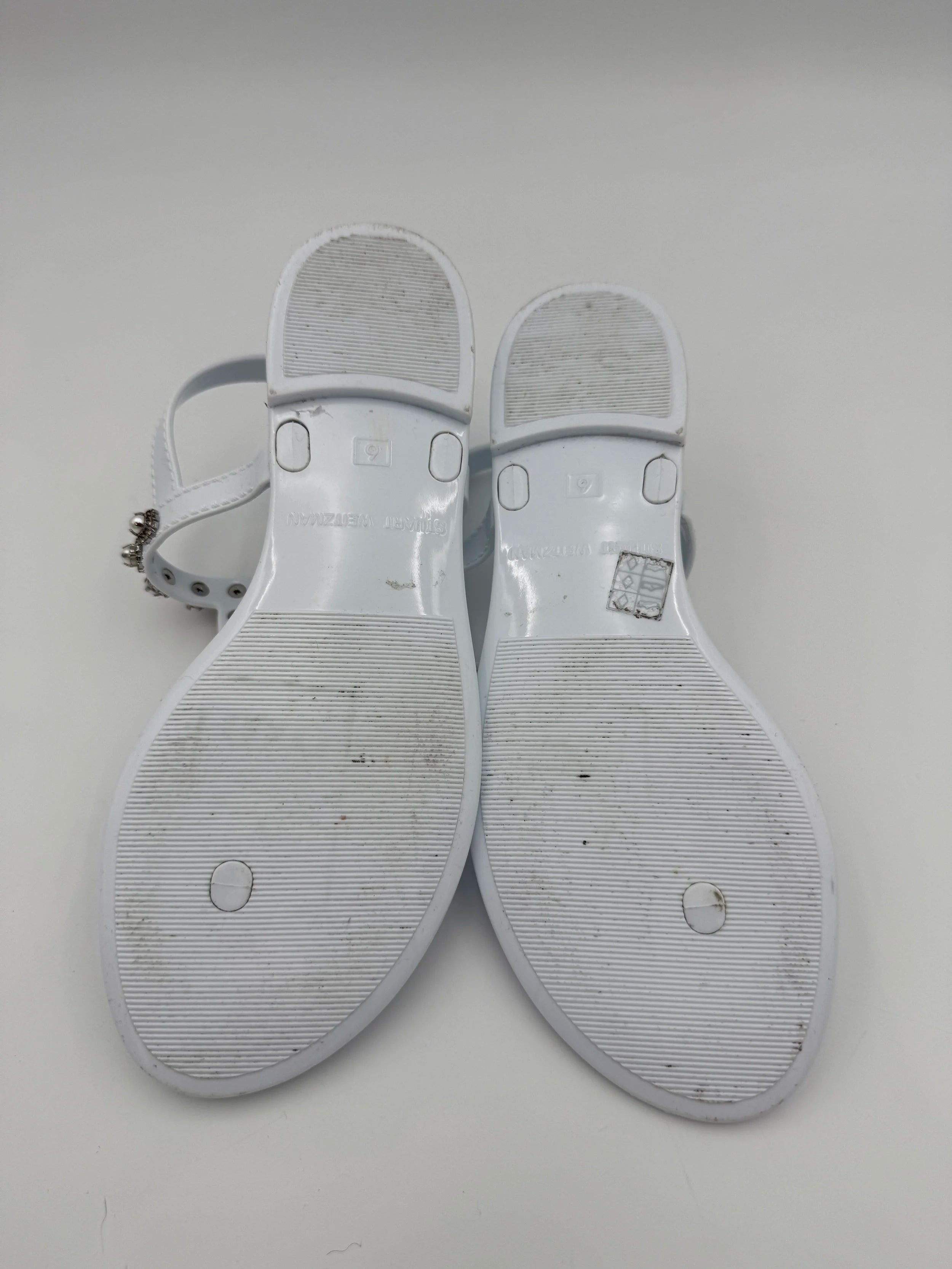 Stuart Weitzman White Jelly Flats - Size US6