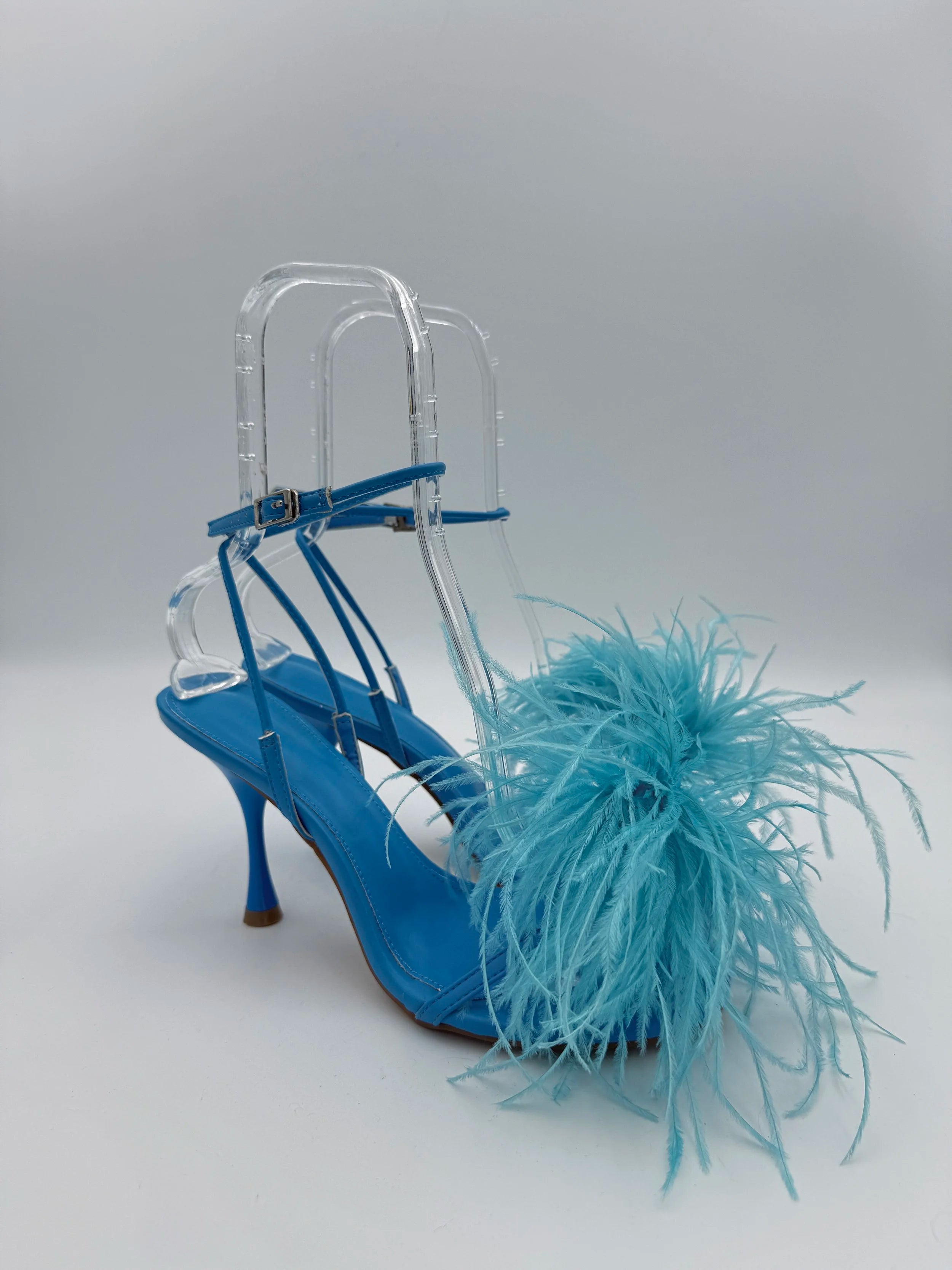 Blue Feathers Round Toe Sandal - NEW - Size EU10