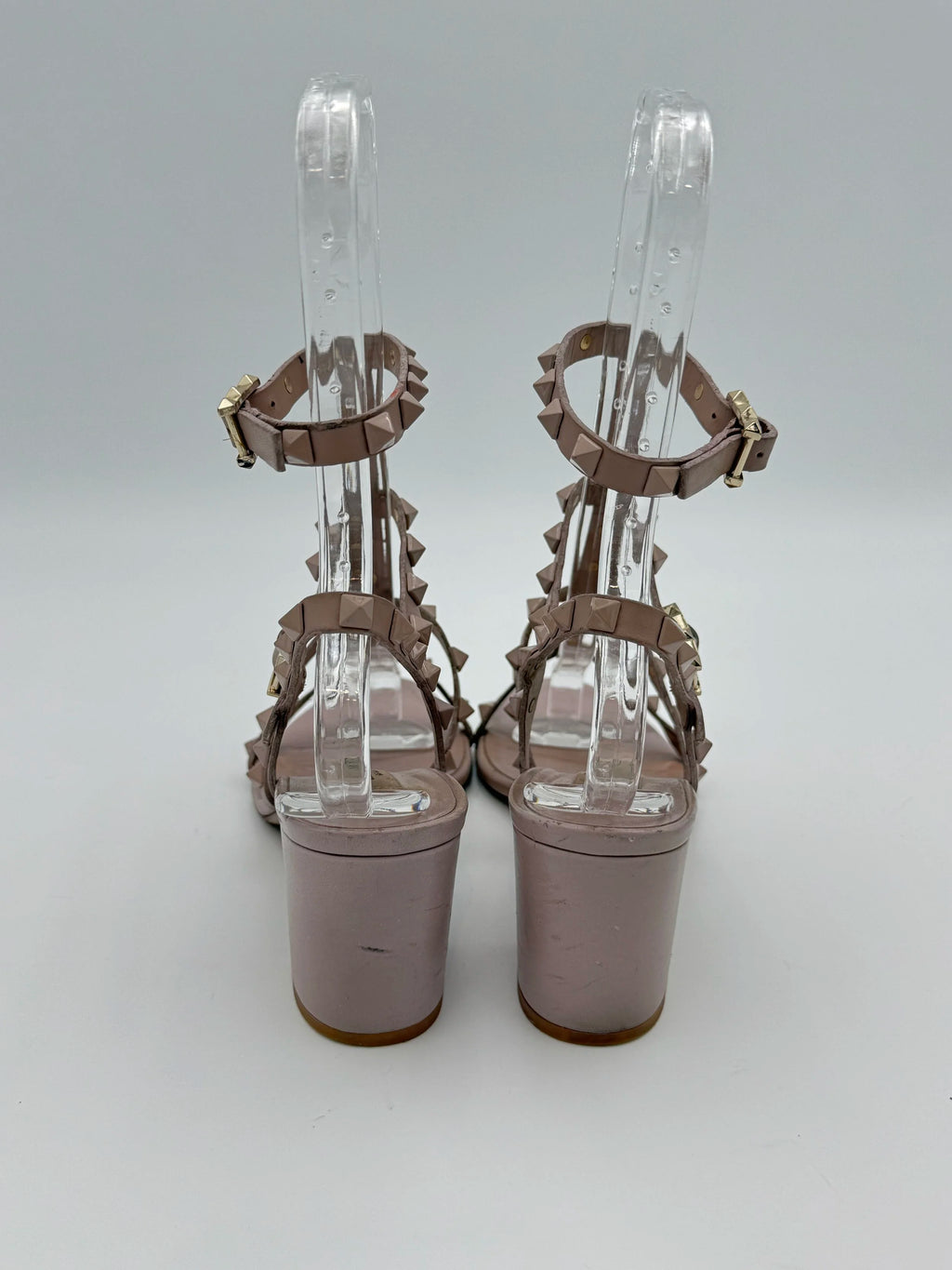Rose Nude Valentino Rockstud Ankle Strap - Size EU36.5