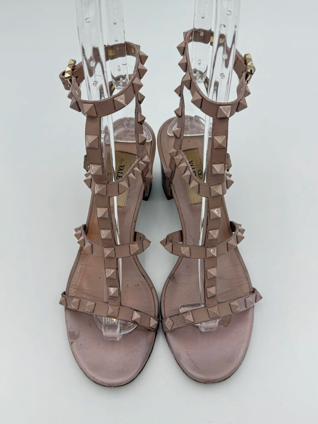 Rose Nude Valentino Rockstud Ankle Strap - Size EU36.5