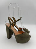 Vizano Military Green Suede High Heel Platform - Size US9