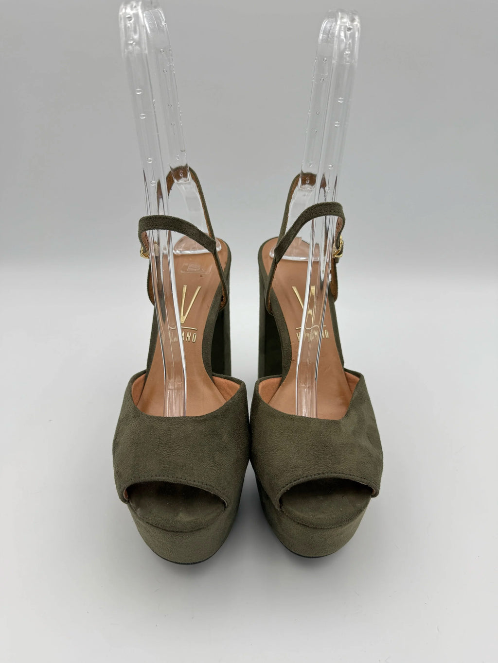 Vizano Military Green Suede High Heel Platform - Size US9