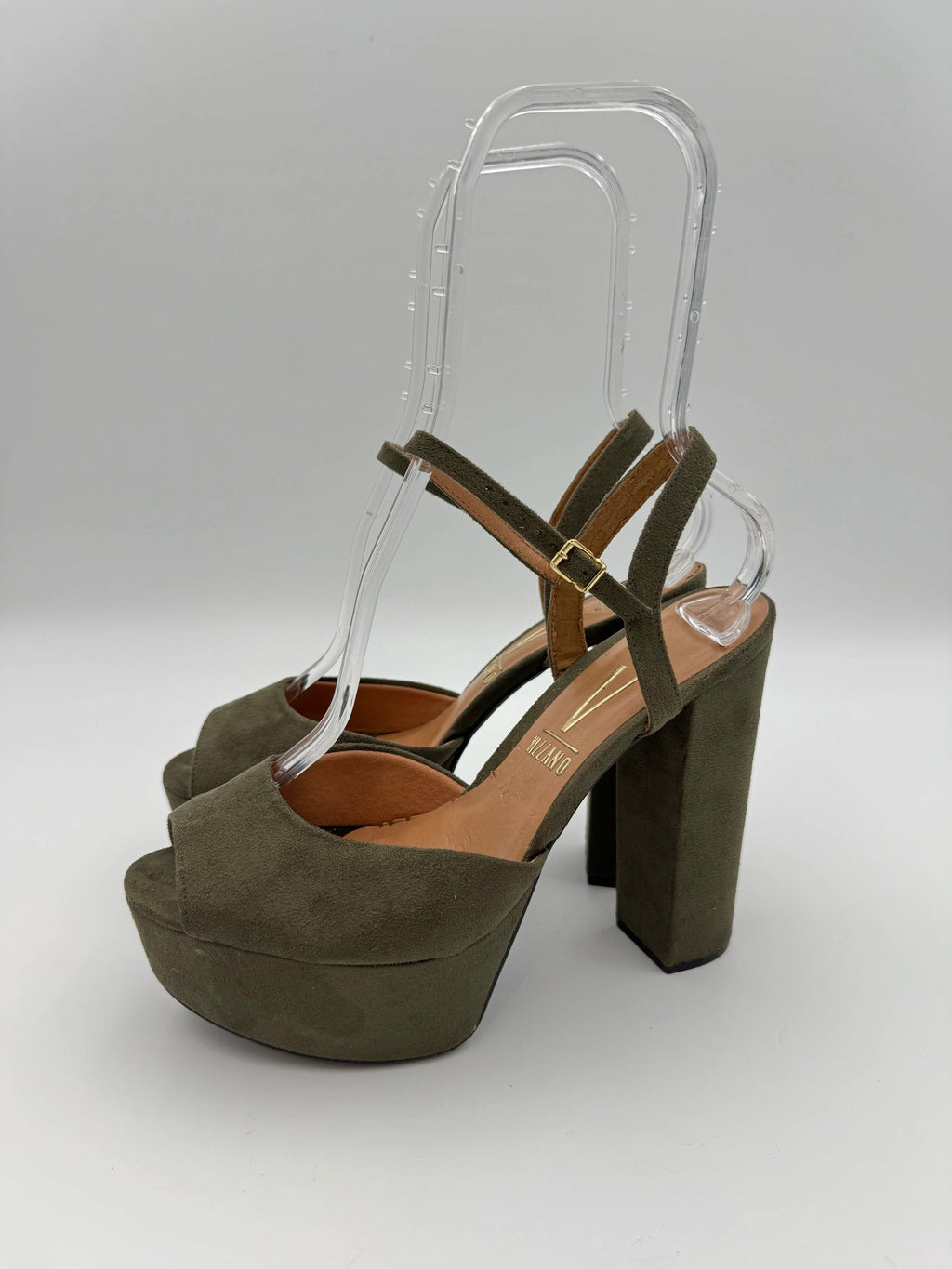 Vizano Military Green Suede High Heel Platform - Size US9