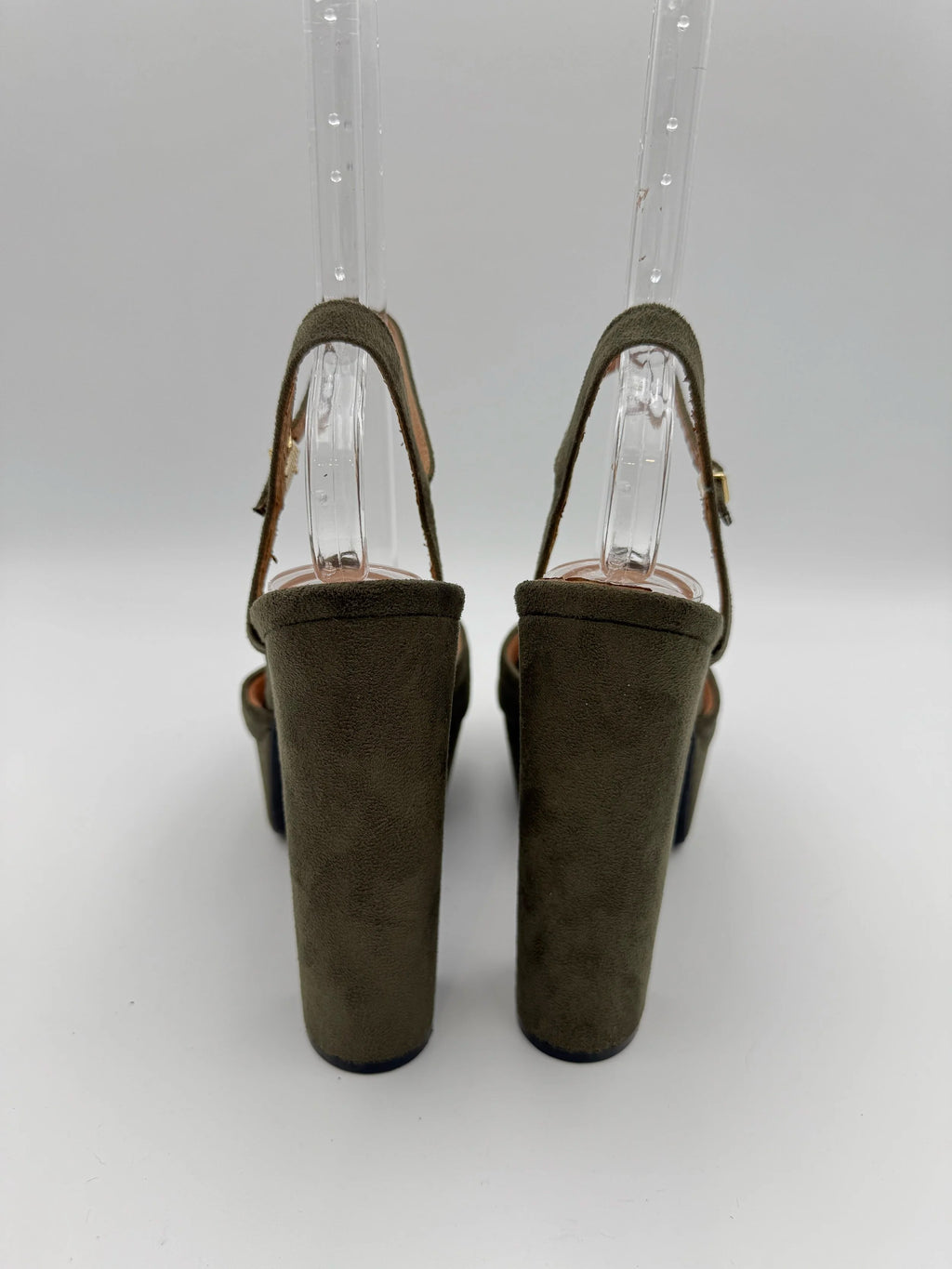 Vizano Military Green Suede High Heel Platform - Size US9