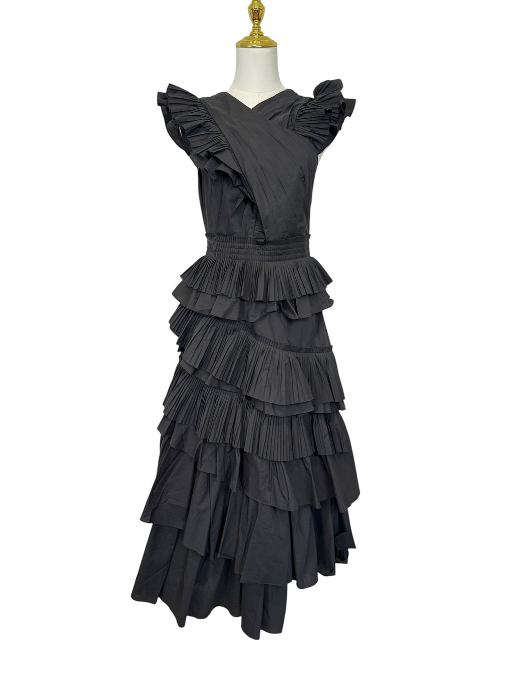 Ulla Johnson Black Ruffle Dress - Size Small