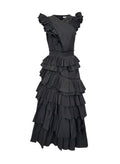 Ulla Johnson Black Ruffle Dress - Size Small