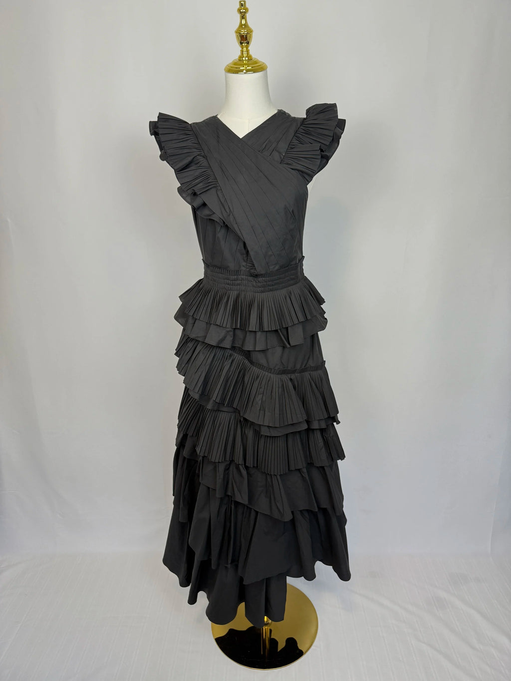 Ulla Johnson Black Ruffle Dress - Size Small
