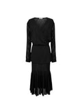 SOPHIA EGG Midi Sheer Black Dress - Size L