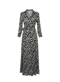 DVF Abigail Fiddleheads Black Long Dress - NEW - Size US12