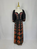 Farm Black Cotton Printed Dress - Size M