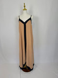 Black and Peach Nude Maxi Strap Dress - NEW - Size M