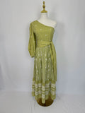 Amissima Green embroidered One Shoulder Dress - Size S