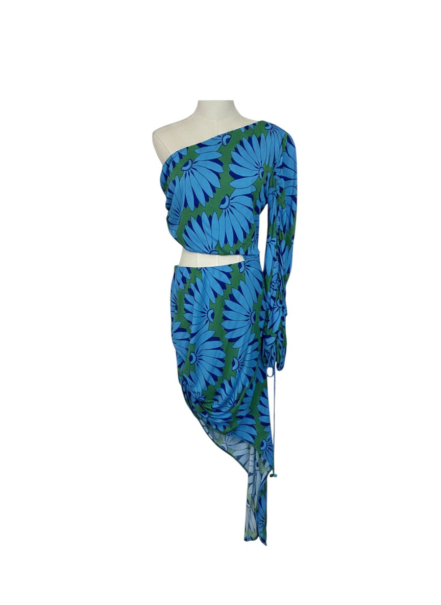 Farm  Blue Bananas Print Dress - Size L