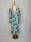 Blue Printed Dress - Size L