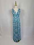 Blue Geometric Print Dress - Size M