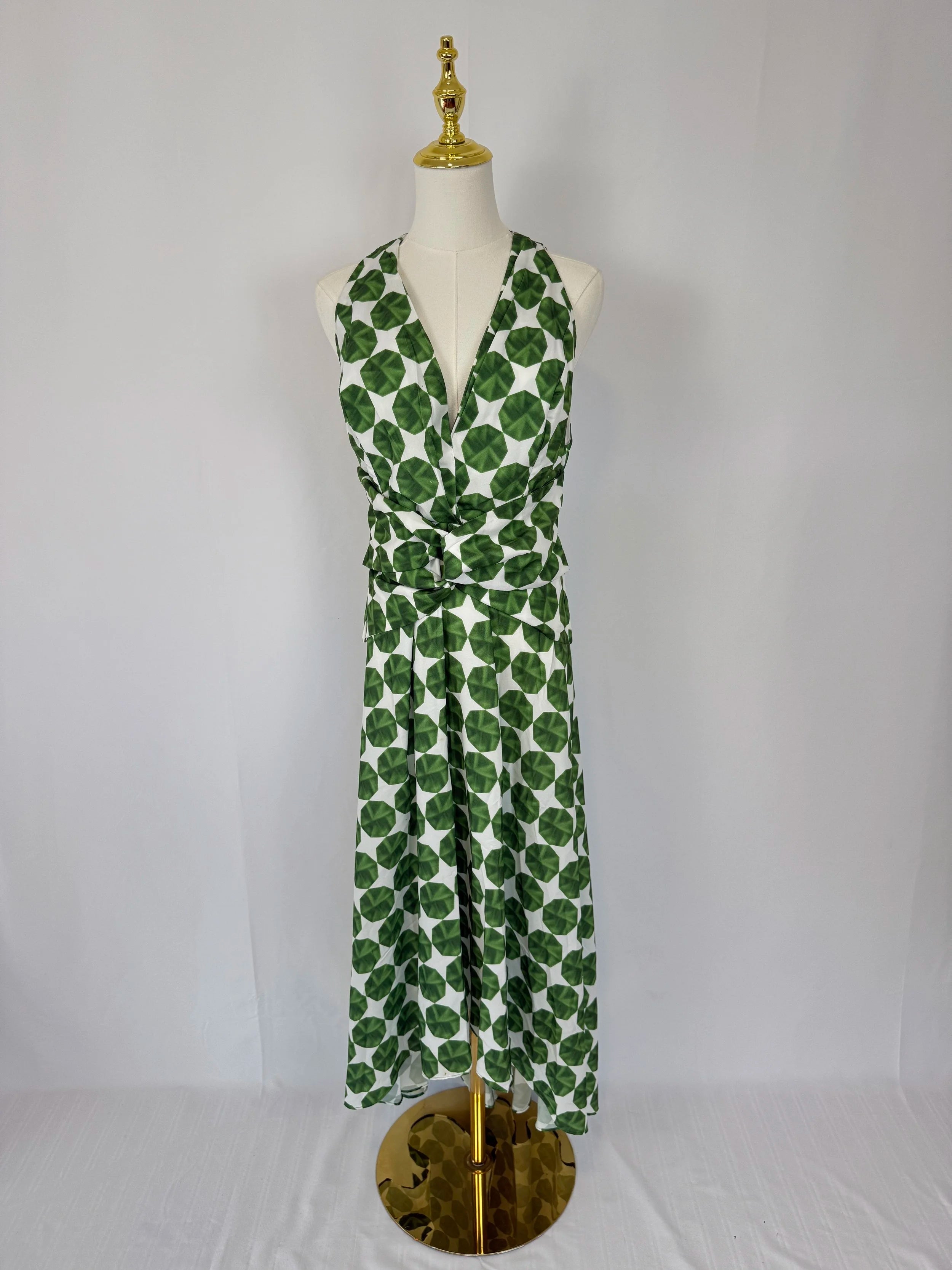 Tufi Duek Green Printed Dress - Size M