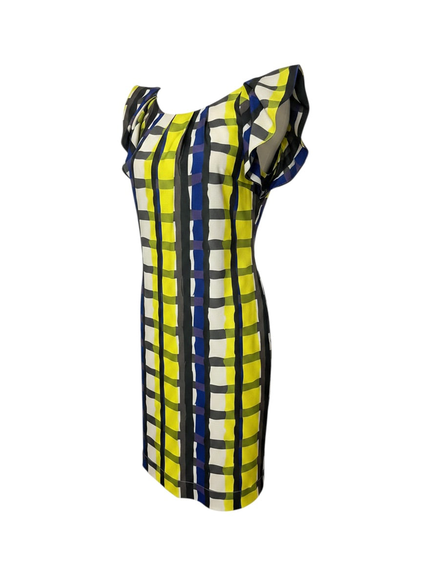 Geometric Blue Yellow Dress - NEW - Size S