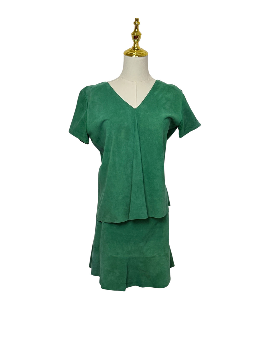 Green Suede Leather Set - Size S