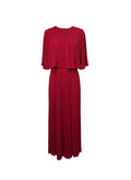 Red Pleated Midi Dress - Size S